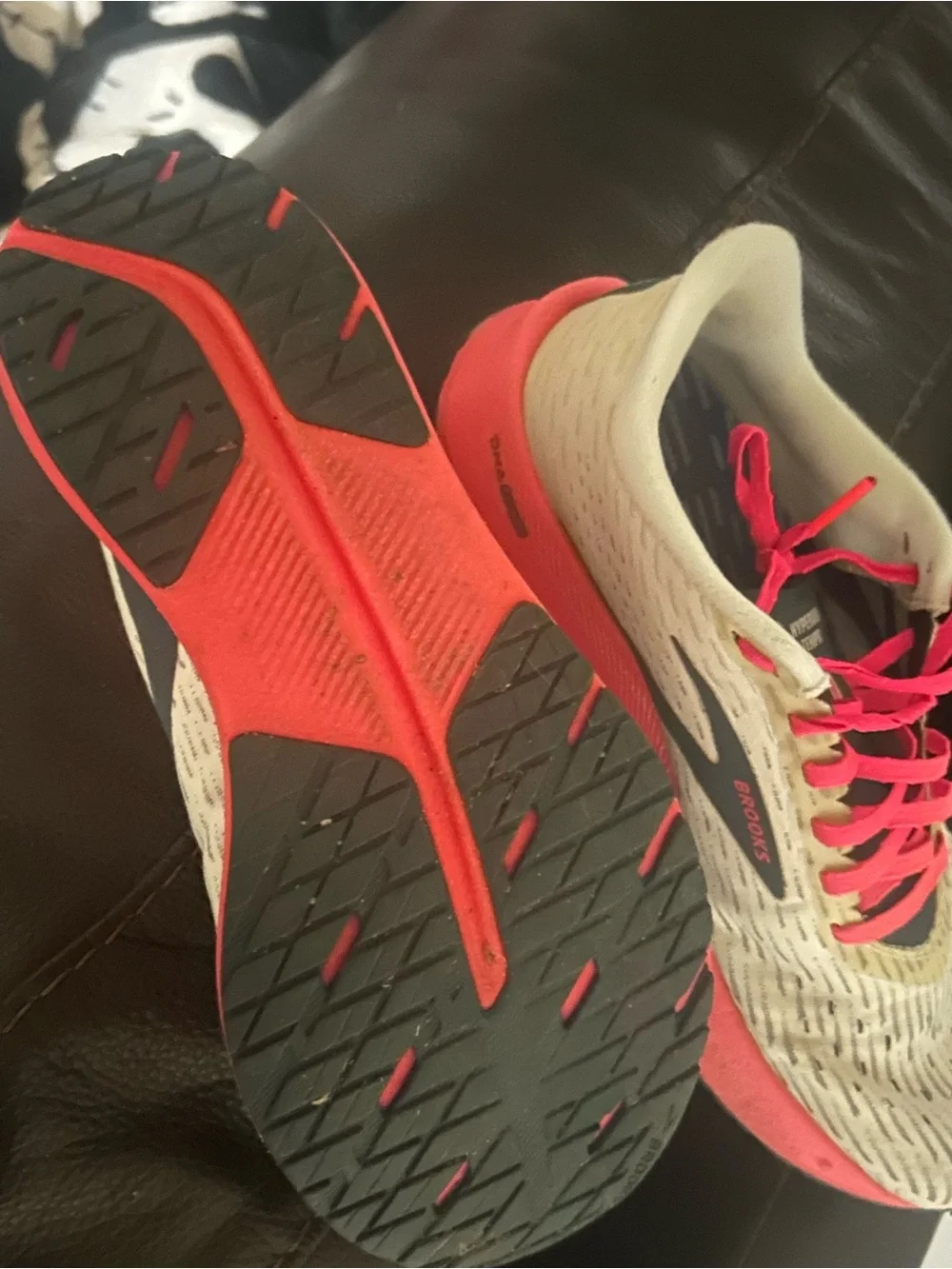 Brooks Cream and Pink Women's Running Sneakers